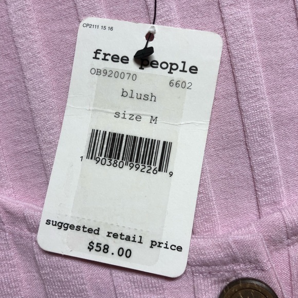 NWT Free People Medium Pink Central Park Top - Picture 4 of 5